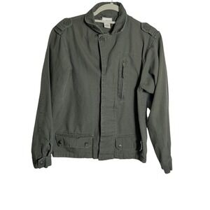 Wet Seal Womens Olive Green Cotton‎ Utility Military Jacket Full Zip Medium
